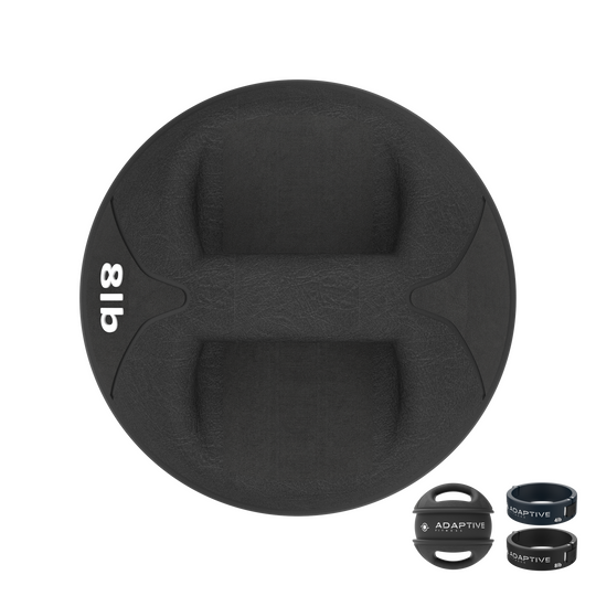 Top View of Adaptive Fitness 8lb Adjustable Medicine Ball with Handles with 4lb Weight Band